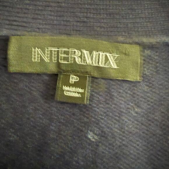 INTERMIX | Navy Blue Rhinestoned Cropped Wool / Cashmere Cardigan | Extra Small - Picture 6 of 7